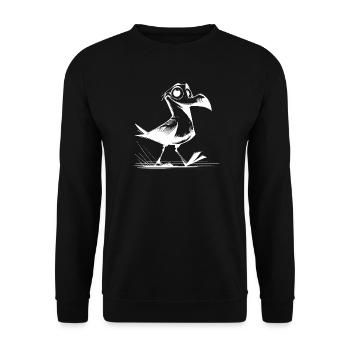 Bird flutterman with seagulls clown DNA - Unisex Sweatshirt - black - Front - Alina (178cm) & Michal (187cm)