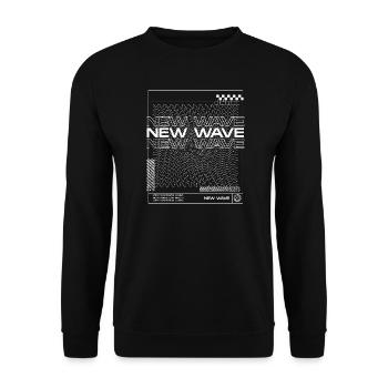 Musique New Wave Line Design abstrait - Sweat-shirt Unisexe - noir - Devant - Alina (178cm) & Michal (187cm)