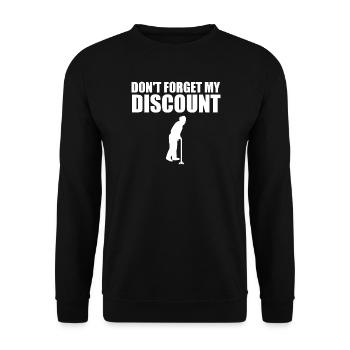 N'oubliez pas ma réduction pour les hommes plus âgés - Sweat-shirt Unisexe - noir - Devant - Alina (178cm) & Michal (187cm)
