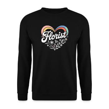 Florist Heart Design - Unisex Sweatshirt - black - Front - Alina (178cm) & Michal (187cm)