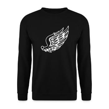 Wings with dynamic feather drawing - Unisex Sweatshirt - black - Front - Alina (178cm) & Michal (187cm)