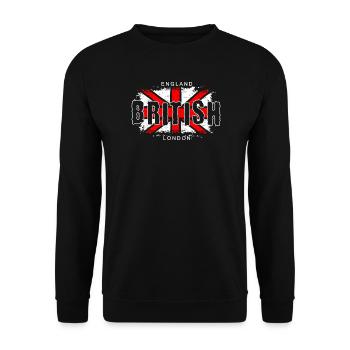 Drapeau anglais avec croix et texte - Sweat-shirt Unisexe - noir - Devant - Alina (178cm) & Michal (187cm)