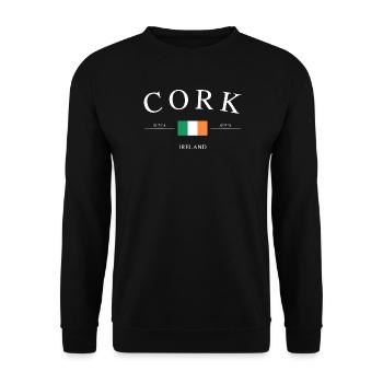 Cork Ireland – Holiday Souvenir &amp; Gift - Unisex Sweatshirt - black - Front - Alina (178cm) & Michal (187cm)