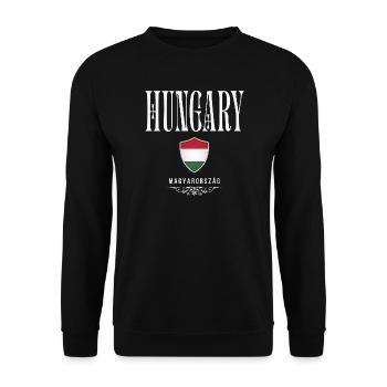 Original from Hungary, born in Hungary - Unisex Sweatshirt - black - Front - Alina (178cm) & Michal (187cm)