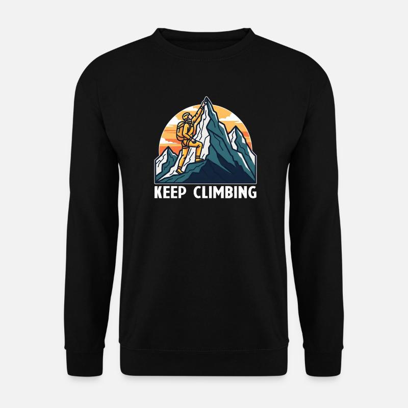 Continuer à grimper Mountaineering Design - Sweat-shirt Unisexe - noir
