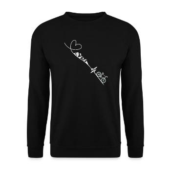 Fahrrad Berge Heartbeat - Unisex Pullover - Schwarz - Vorne - Alina (178cm) & Michal (187cm)