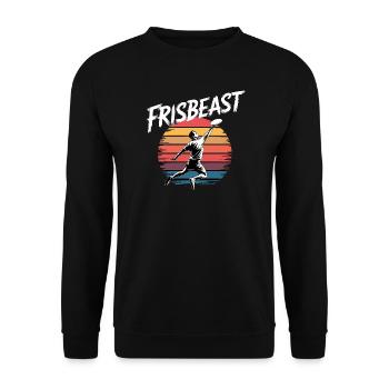 Frisbeast Retro Ultimate Frisbee Stil Für Sportler - Unisex Pullover - Schwarz - Vorne - Alina (178cm) & Michal (187cm)