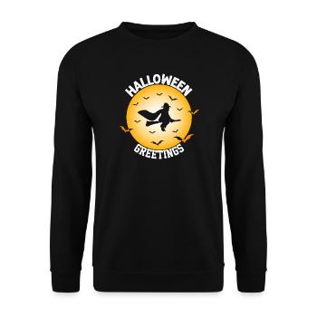 Halloween Sorcière Vol Silhouette Design - Sweat-shirt Unisexe - noir - Devant - Alina (178cm) & Michal (187cm)