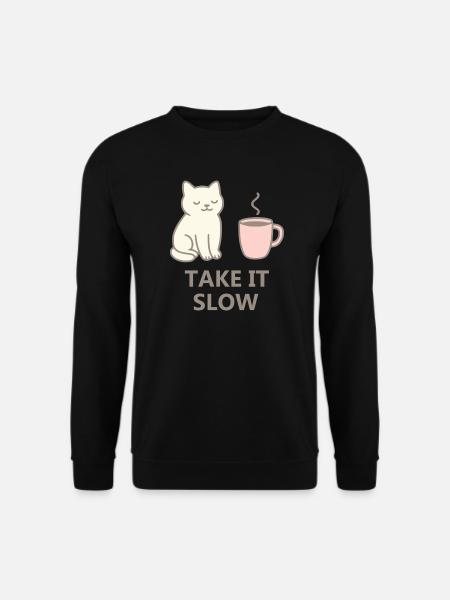 Lofi Aesthetic Hoodie – Take It Slow Streetwear - Unisex Pullover - Schwarz