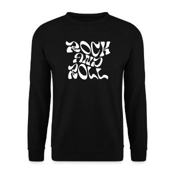 Rock and Roll Typography Design - Unisex Sweatshirt - black - Front - Alina (178cm) & Michal (187cm)