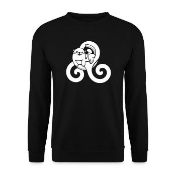 Brittany Breton Hermine – Breizh Symbol Triskel - Unisex Sweatshirt - black - Front - Alina (178cm) & Michal (187cm)