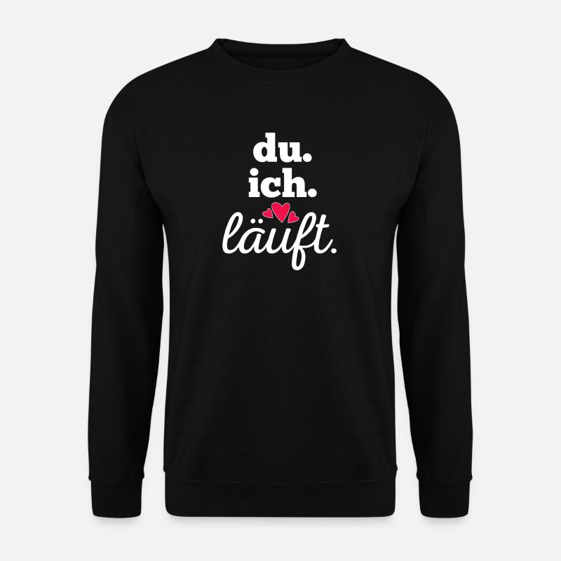 Du ich läuft – modernes Partner Design - Unisex Pullover - Schwarz