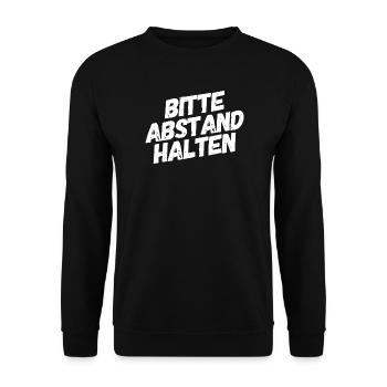 Bitte Abstand halten - Unisex Pullover - Schwarz - Vorne - Alina (178cm) & Michal (187cm)