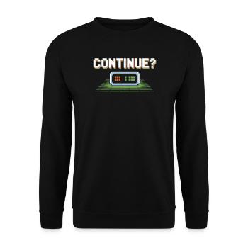 Continuer Retro Gamer Pixel 8 Bit Arcade Screen - Sweat-shirt Unisexe - noir - Devant - Alina (178cm) & Michal (187cm)
