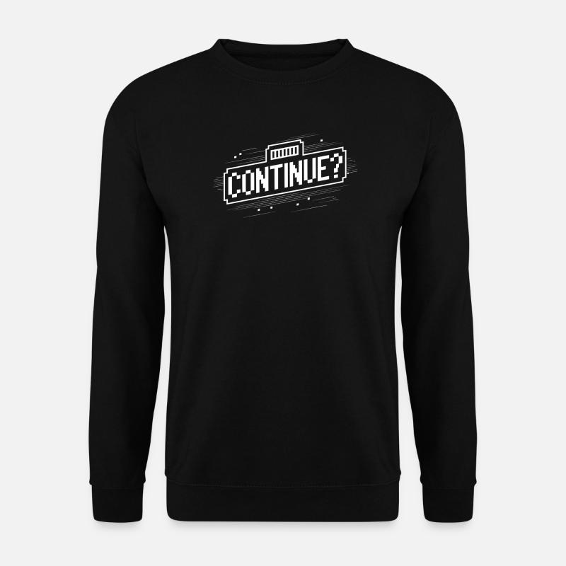 Continue Pixel Retro Gamer Startbildschirm - Unisex Pullover - Schwarz