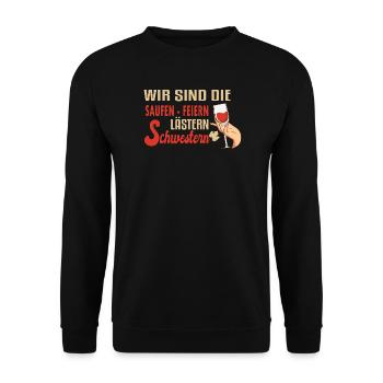 Weihnachtsoutfit Plätzchen Backen Weihnachten Xmas - Unisex Pullover - Schwarz - Vorne - Alina (178cm) & Michal (187cm)