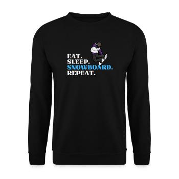 Eat Sleep Snowboard Répéter - Sweat-shirt Unisexe - noir - Devant - Alina (178cm) & Michal (187cm)