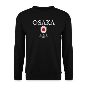 Osaka Japan, Osaka souvenir - Unisex Sweatshirt - black - Front - Alina (178cm) & Michal (187cm)