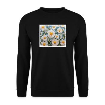 Daisy Garden Hobby Embroidery Design - Unisex Sweatshirt - black - Front - Alina (178cm) & Michal (187cm)