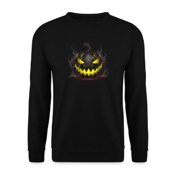 Böser Blitzkürbis - Unisex Pullover - Schwarz - Vorne - Alina (178cm) & Michal (187cm)