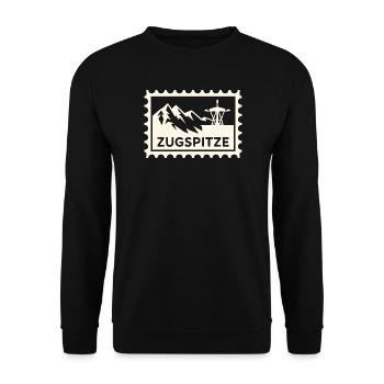 Mountain peak with cable car design - Unisex Sweatshirt - black - Front - Alina (178cm) & Michal (187cm)