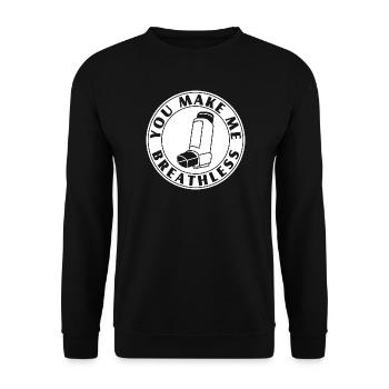 Tu me laisses sans voix – Asthme, Flirt et nerd - Sweat-shirt Unisexe - noir - Devant - Alina (178cm) & Michal (187cm)