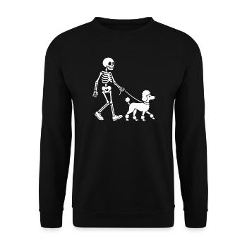 Squelette Promenade Chien Effrayant Halloween Animal de compagnie - Sweat-shirt Unisexe - noir - Devant - Alina (178cm) & Michal (187cm)
