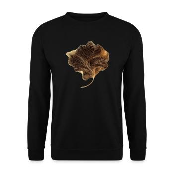 Elegantes Blatt - Unisex Pullover - Schwarz - Vorne - Alina (178cm) & Michal (187cm)