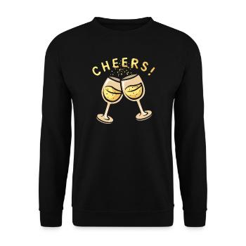 Sektgläser Cheers Party Motiv - Unisex Pullover - Schwarz - Vorne - Alina (178cm) & Michal (187cm)