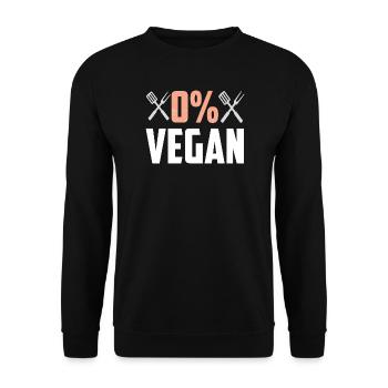 0 Prozent vegan - Unisex Pullover - Schwarz - Vorne - Alina (178cm) & Michal (187cm)