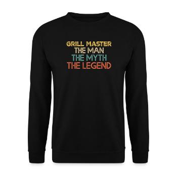 Grill Master Legend Quote - Unisex Sweatshirt - black - Front - Alina (178cm) & Michal (187cm)