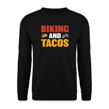 Biking and tacos design for leisure - Unisex Sweatshirt - black - Front - Alina (178cm) & Michal (187cm)