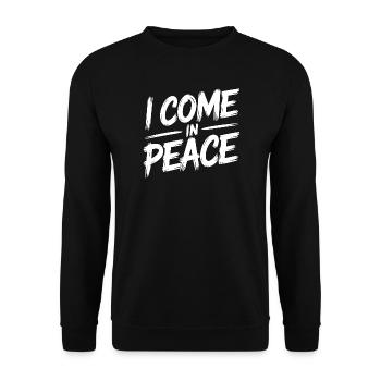 Ich komme in Frieden Ich bin Frieden Lustiges Paar Matching - Unisex Pullover - Schwarz - Vorne - Alina (178cm) & Michal (187cm)