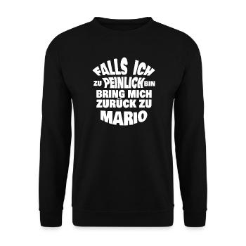 Funny Mario Quote Design - Unisex Sweatshirt - black - Front - Alina (178cm) & Michal (187cm)