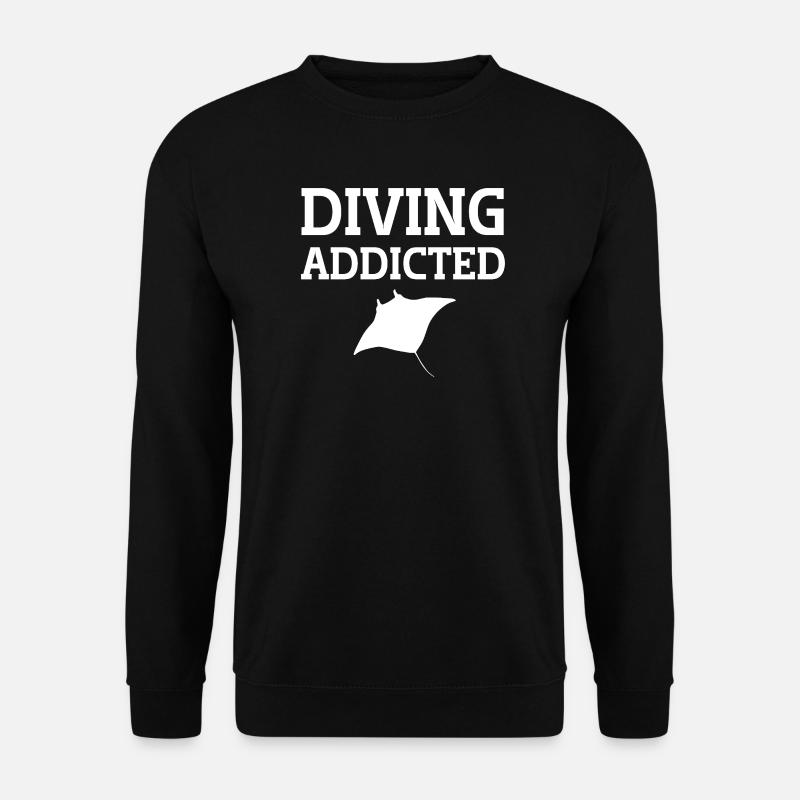 Raie manta dépendante de plongée - Sweat-shirt Unisexe - noir
