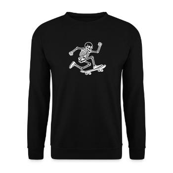 Skull skeleton on skateboard - Unisex Sweatshirt - black - Front - Alina (178cm) & Michal (187cm)