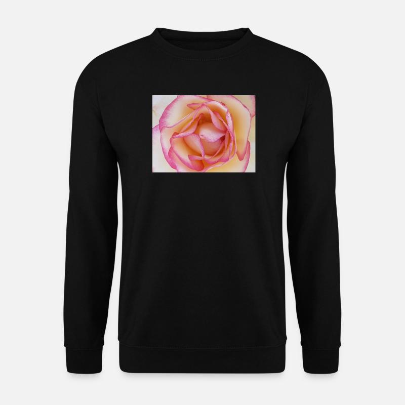Zartrosa Rosenblüte Nahaufnahme - Unisex Pullover - Schwarz