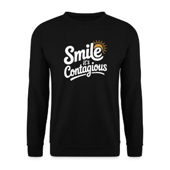 Smile It’s Contagious - Unisex Sweatshirt - black - Front - Alina (178cm) & Michal (187cm)