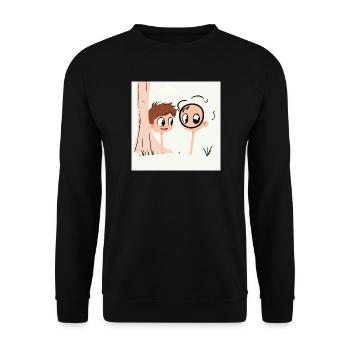Croquis humoristique pour enfants avec breloque licorne - Sweat-shirt Unisexe - noir - Devant - Alina (178cm) & Michal (187cm)