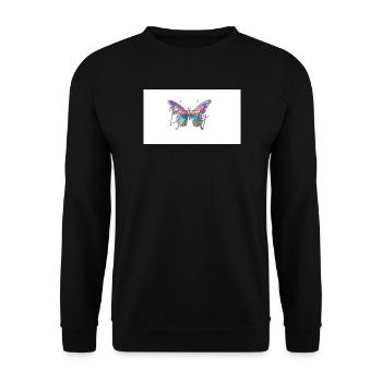 Papillon coloré avec effet aquarelle - Sweat-shirt Unisexe - noir - Devant - Alina (178cm) & Michal (187cm)