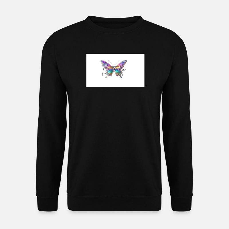 Bunter Schmetterling mit Wasserfarben-Effekt - Unisex Pullover - Schwarz