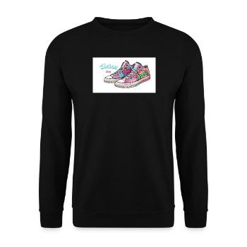 Bunte Sneakers mit Comic-Design - Unisex Pullover - Schwarz - Vorne - Alina (178cm) & Michal (187cm)