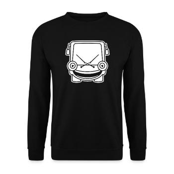 Little Bus – Comic Travel & Road Vibes - Unisex Sweatshirt - black - Front - Alina (178cm) & Michal (187cm)