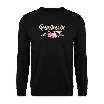 Rentnerin Oma Großmama Großmutter Rente - Unisex Pullover - Schwarz - Vorne - Alina (178cm) & Michal (187cm)