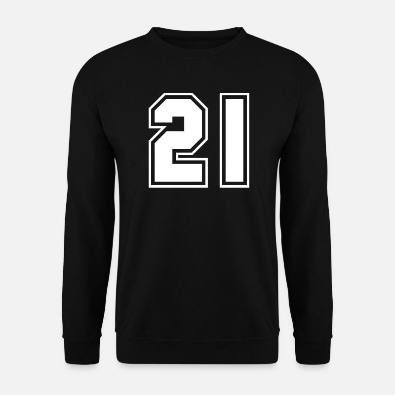 21 Glückszahl, Geburtstag, Spielernummer - Unisex Pullover - Schwarz