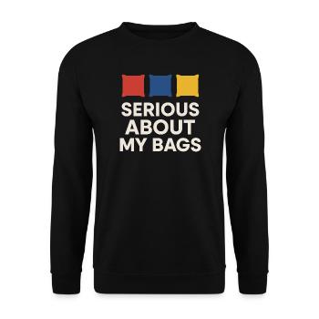 Cornhole Refere Offizielles Schiedsrichter - Unisex Pullover - Schwarz - Vorne - Alina (178cm) & Michal (187cm)