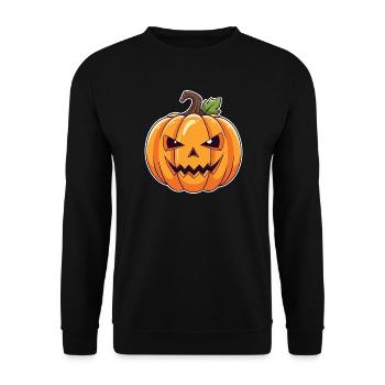 Tête de citrouille effrayante Halloween - Sweat-shirt Unisexe - noir - Devant - Alina (178cm) & Michal (187cm)