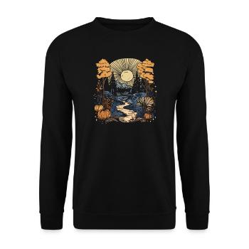 Paysage de rêve automnal avec des montagnes - Sweat-shirt Unisexe - noir - Devant - Alina (178cm) & Michal (187cm)