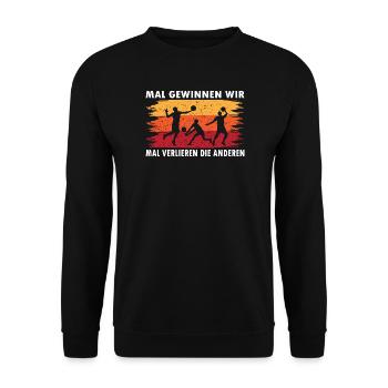 Volleyball Coach Gifts Volleyball Players - Unisex Sweatshirt - black - Front - Alina (178cm) & Michal (187cm)