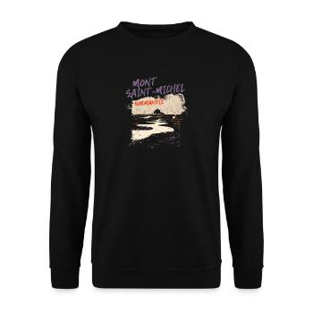 Mont Saint-Michel, Normandie - Unisex Pullover - Schwarz - Vorne - Alina (178cm) & Michal (187cm)